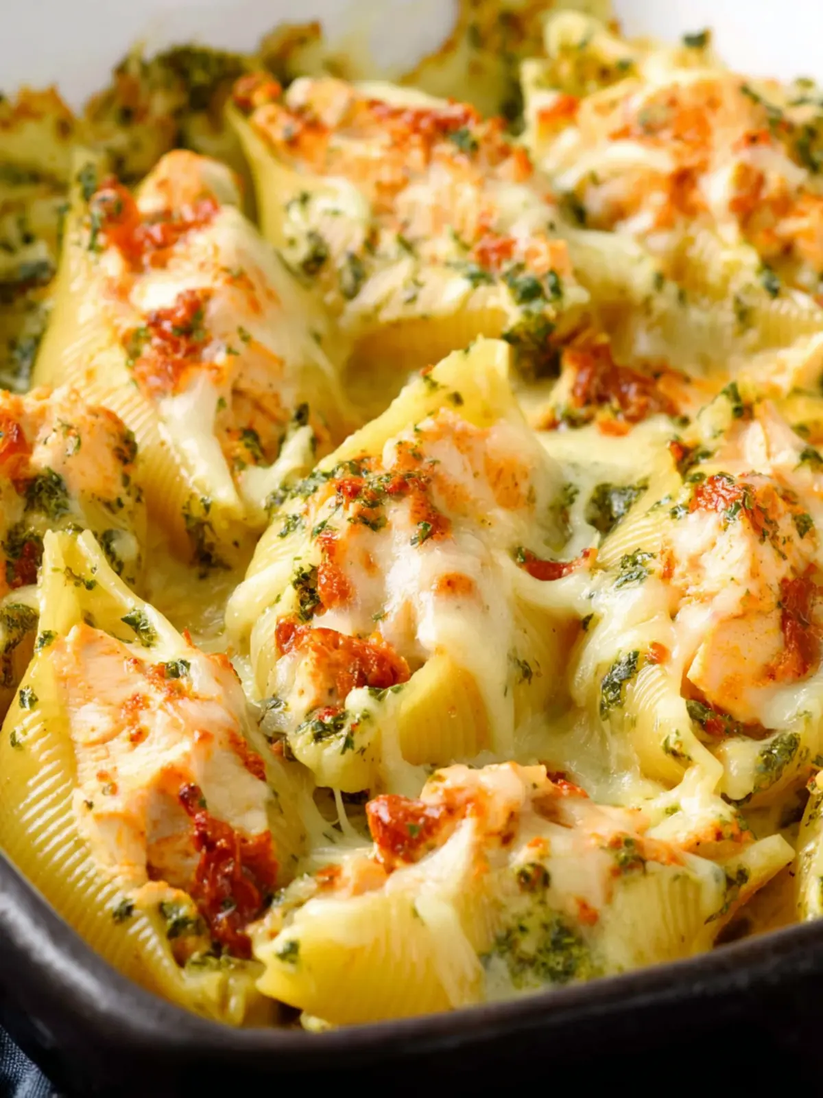 Chicken Stuffed Shells with Sun-Dried Tomato Alfredo First Image
