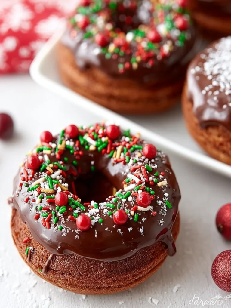Chocolate Gingerbread Baked Doughnuts First Image