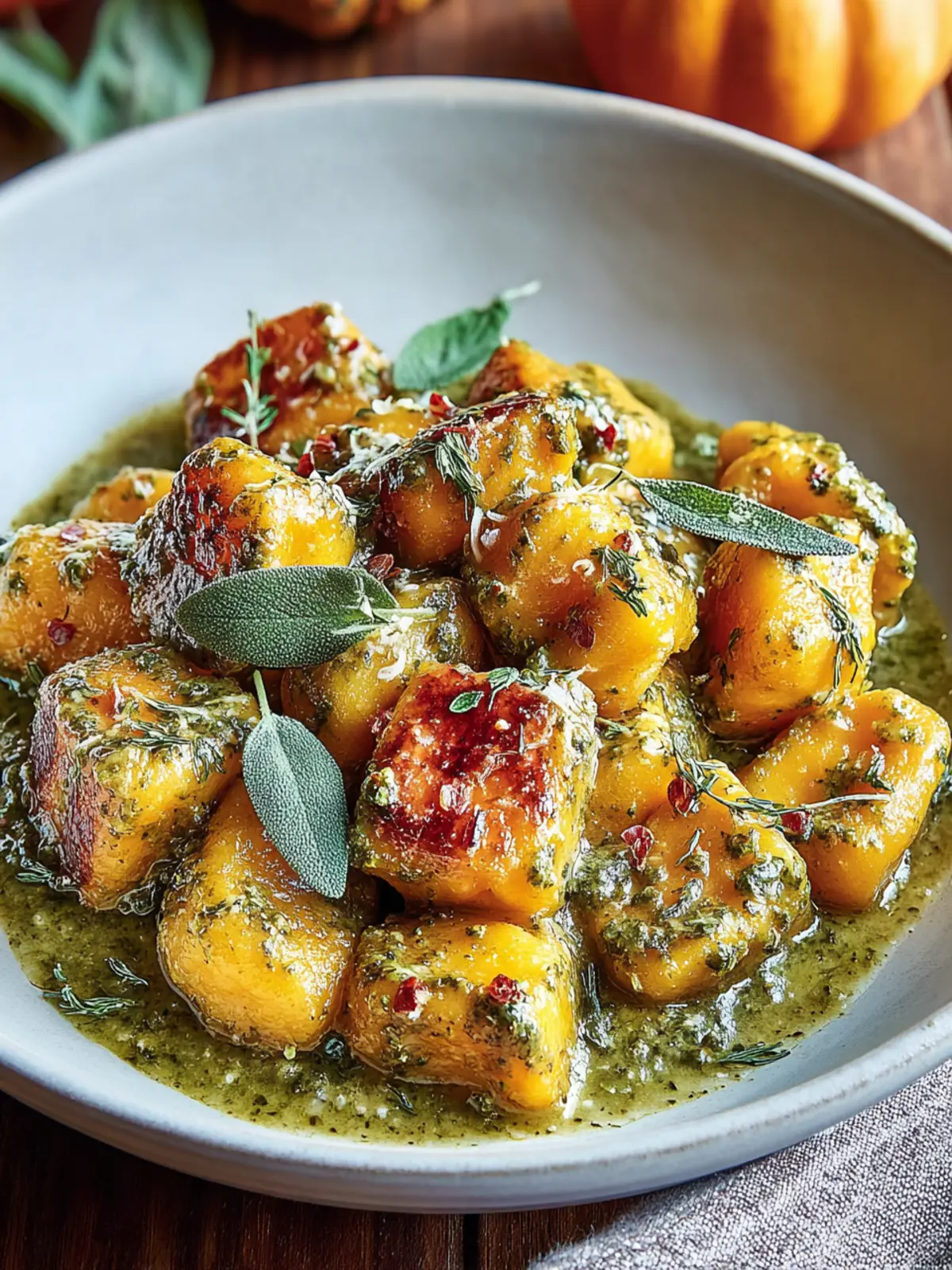 Cozy Pumpkin Gnocchi with Sage Pesto Recipe Delight First Image