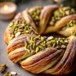 Pistachio Almond Sweet Bread Wreath First Image