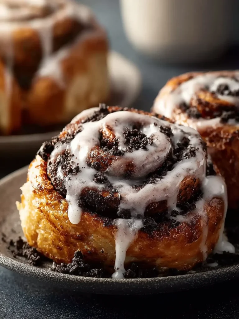 Cookies and Cream Cinnamon Rolls First Image