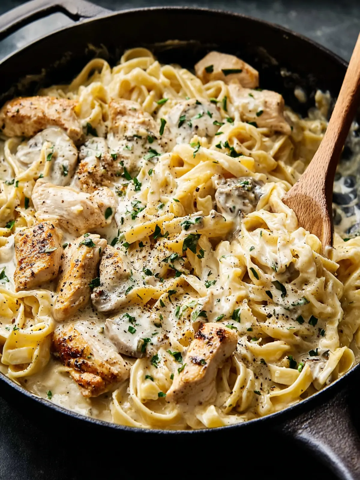 Creamy One-Pan Skinny Chicken Alfredo First Image