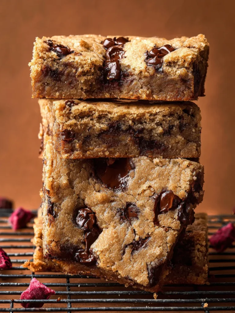 Doughy Tahini Chocolate Chip Cookie Bars. First Image