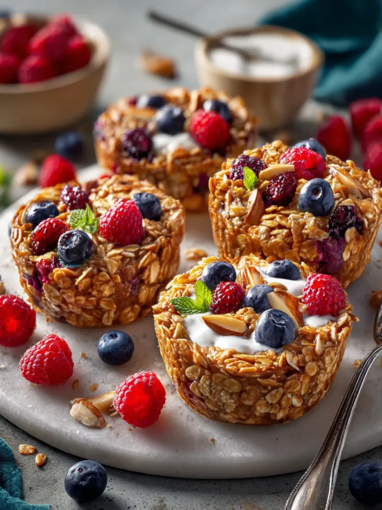 Baked Oatmeal Cups with Greek Yogurt First Image