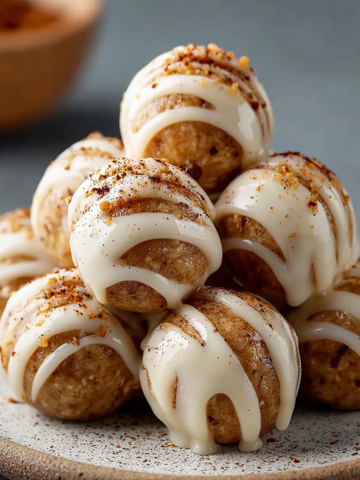 No-Bake Cinnamon Roll Protein Bites First Image
