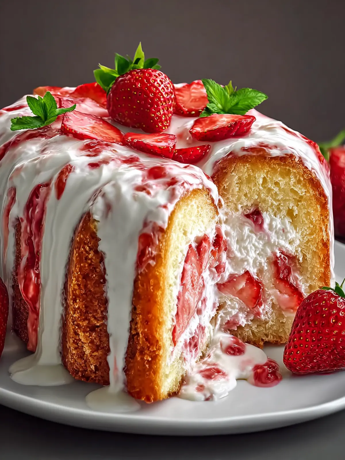 Strawberry Cream Cheese Pound Cake First Image