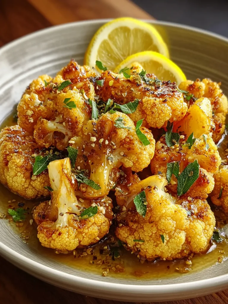 Vegan Lemon Pepper Glazed Cauliflower First Image