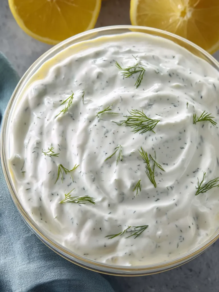 Creamy Yogurt Dill Sauce with Lemon, Easy Recipe First Image