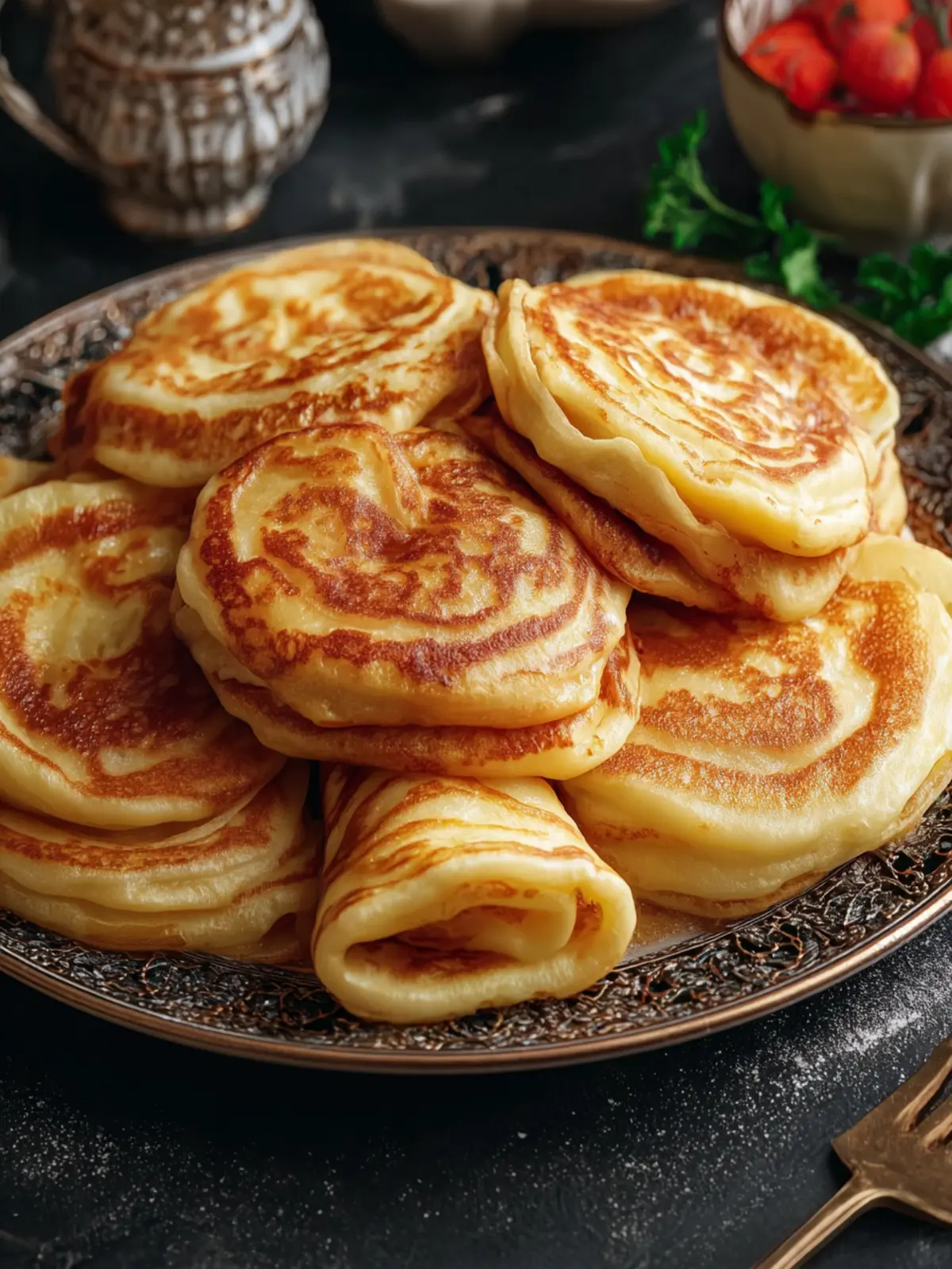 Flaky Meloui Rolled Moroccan Pancakes for a Cozy Breakfast First Image