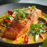 Red Curry Coconut and Coriander Salmon for a Tropical Escape First Image