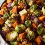 Roasted Brussels Sprouts, Sweet Potatoes and Apple First Image
