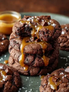 Double Chocolate Salted Caramel Cookies First Image
