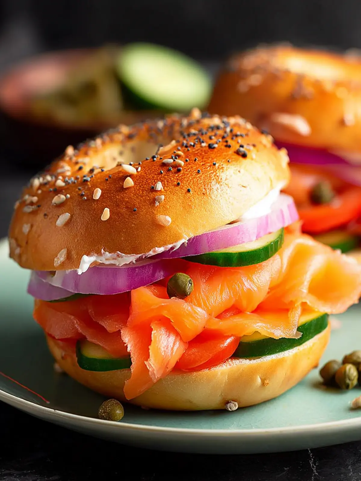 Smoked Salmon Bagels First Image