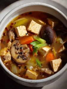 Easy Mushroom Tofu Soup (High-Protein, Freezer-Friendly) First Image