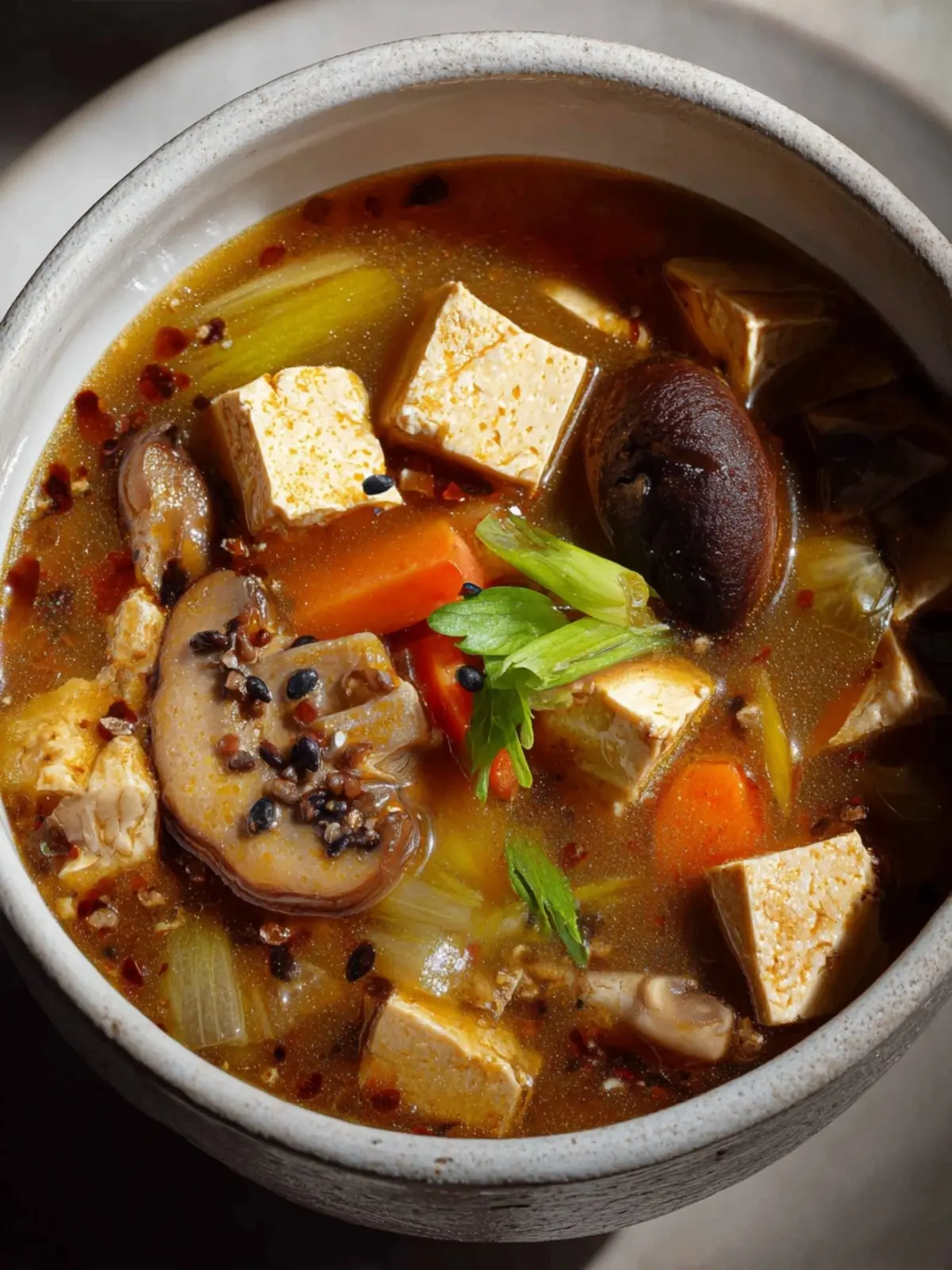 Easy Mushroom Tofu Soup (High-Protein, Freezer-Friendly) First Image