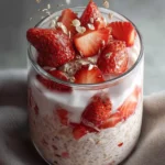 Strawberries and Cream Overnight Oats with Yogurt First Image